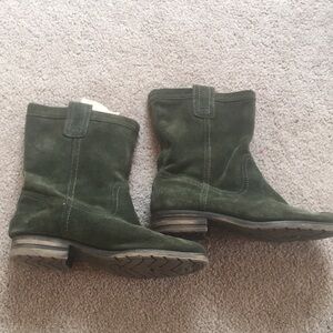 Green Suede Ankle Boots